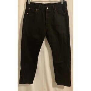 Levis 501 Mens Jeans Black Button Fly Size 36 32 Measurements In Photos